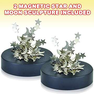 ArtCreativity Magnetic Moons & Stars Sculpture (Set of 2) Fun Office Desk Accessories, Stress-Relief...