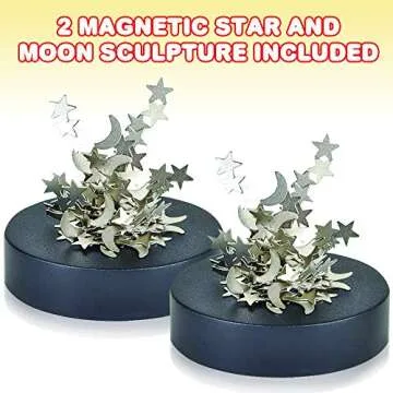 ArtCreativity Magnetic Moons & Stars Sculpture (Set of 2) Fun Office Desk Accessories, Stress-Relief...