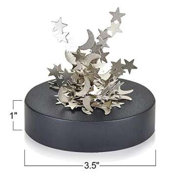 ArtCreativity Magnetic Moons & Stars Sculpture (Set of 2) Fun Office Desk Accessories, Stress-Relief Magnet Fidget Toys for Adults, Stocking Stuffers and Educational Development Toys for Kids