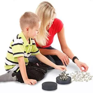 ArtCreativity Magnetic Moons & Stars Sculpture (Set of 2) Fun Office Desk Accessories, Stress-Relief Magnet Fidget Toys for Adults, Stocking Stuffers and Educational Development Toys for Kids