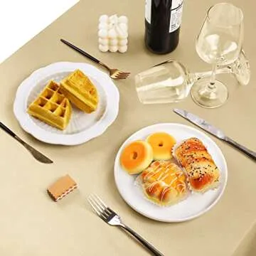 TURSTIN 4 Packs Satin Tablecloth 102 x 58 Inch Overlay Satin Table Cover Rectangle Bright Silk Tablecloth Smooth Fabric Table Decoration for Wedding Banquet Party Events, Champagne