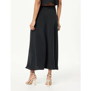 The Drop Women's Haniyyah A-Line Midi Skirt Off-Black