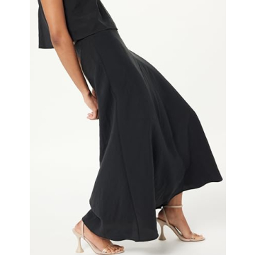 The Drop Women's Haniyyah A-Line Midi Skirt Off-Black