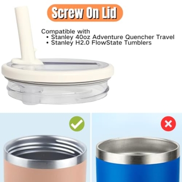 Tumbler Flip Straw Lid Replacement - 2 Pack