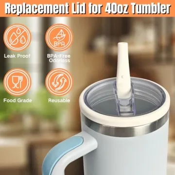 Tumbler Flip Straw Lid Replacement - 2 Pack