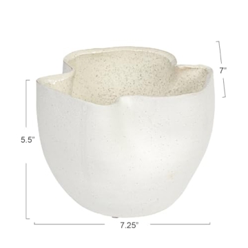 Bloomingville 7.25 Inch Ruffled Stoneware Planter