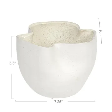 Bloomingville 7.25 Inch Ruffled Stoneware Planter