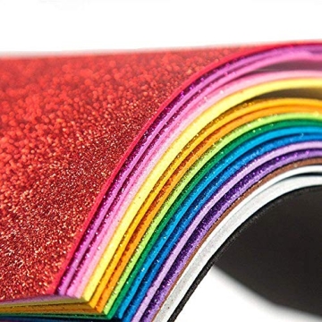 10 Sheets Glitter Foam Sheets for Crafts Halloween Decor, A4 Cardstock Paper Sparkles Self Adhesive ...
