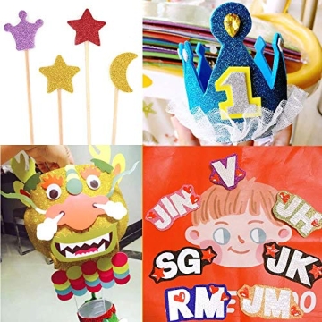 Glitter Foam Craft Sheets for Creative DIY Projects and Decor