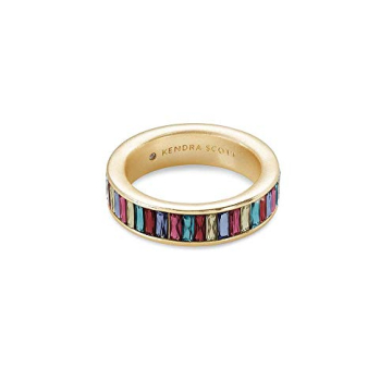 Kendra Scott Gold Band Ring in Multi Crystal for Elegance