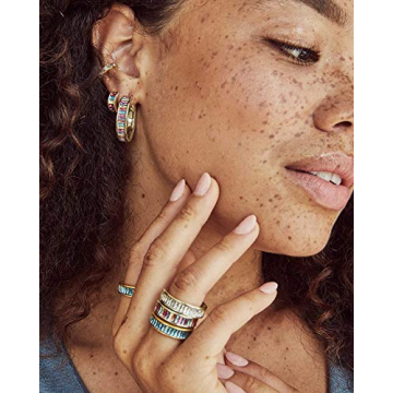 Kendra Scott Gold Band Ring in Multi Crystal for Elegance