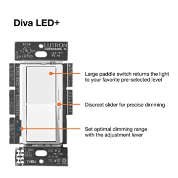 Lutron Diva LED+ Dimmer Switch – Flicker-Free Light Control