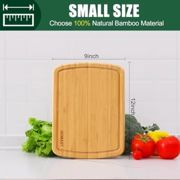 Homaxy 12x9" Bamboo Cutting Board with Juice Groove