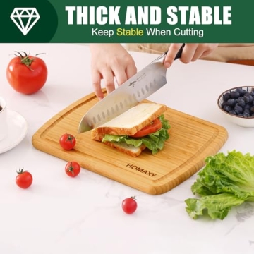 Homaxy 12x9" Bamboo Cutting Board with Juice Groove