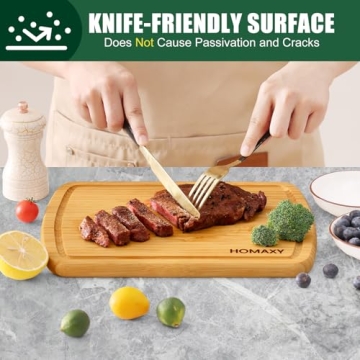 Homaxy 12x9" Bamboo Cutting Board with Juice Groove