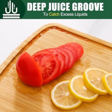 Homaxy 12x9" Bamboo Cutting Board with Juice Groove