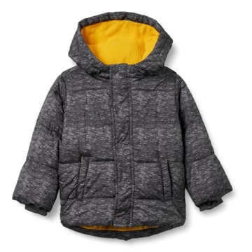 Amazon Essentials Toddler Boys' Heavyweight Hooded Puffer Jacket - Charcoal Heather 2T