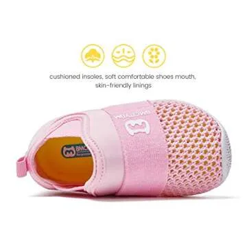 BMCiTYBM Baby Sneakers Girls Boys Mesh First Walkers Shoes 6 9 12 18 24 Months Pink Size 18-24 Months Toddler