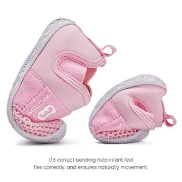 BMCiTYBM Baby Sneakers Girls Boys Mesh First Walkers Shoes 6 9 12 18 24 Months Pink Size 18-24 Months Toddler