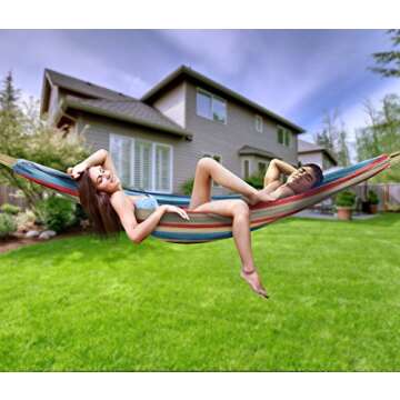 Sorbus® Brazilian Double Hammock - Extra-Long Two Person Portable Hammock Bed for Indoor or Outdoor...