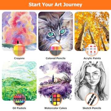 Soucolor Art Supplies, 192-Pack Deluxe Art Set Drawing Painting Supplies Kit with Acrylic Pad, Watercolor Pad, Sketch Book, Canvases, Acrylic Paint, Crayons, Pencils, Gifts for Artist Adults Teen Kids