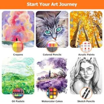 Soucolor Art Supplies, 192-Pack Deluxe Art Set Drawing Painting Supplies Kit with Acrylic Pad, Watercolor Pad, Sketch Book, Canvases, Acrylic Paint, Crayons, Pencils, Gifts for Artist Adults Teen Kids
