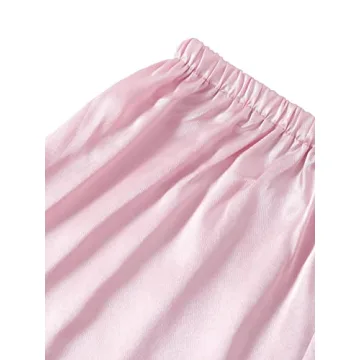 Stylish LYANER Satin Pajamas Set for Women in Baby Pink