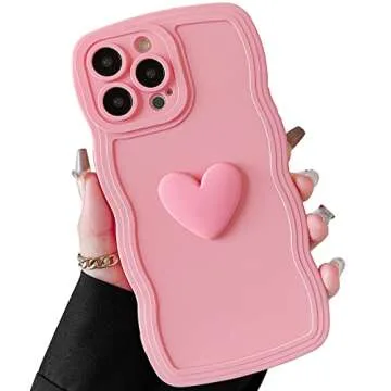 Cute Qokey Love Heart Phone Case for iPhone 13 Pro Max