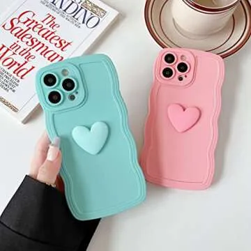 Cute Qokey Love Heart Phone Case for iPhone 13 Pro Max