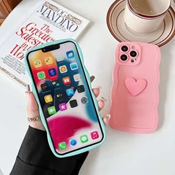 Cute Qokey Love Heart Phone Case for iPhone 13 Pro Max