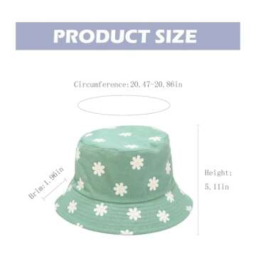 Kids Sun Hat Cute Flower Toddler Bucket Hat for Boys Girls Summer Sun Protection Cotton Beach Hat Green