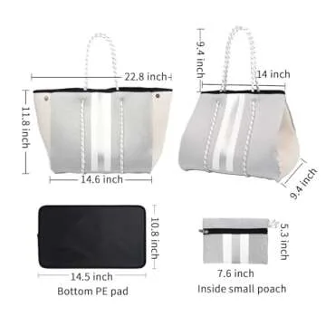 IBEE Large Neoprene Tote Bag for Women - Stylish and Functional