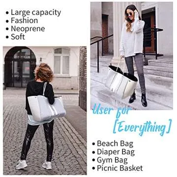 IBEE Large Neoprene Tote Bag for Women - Stylish and Functional