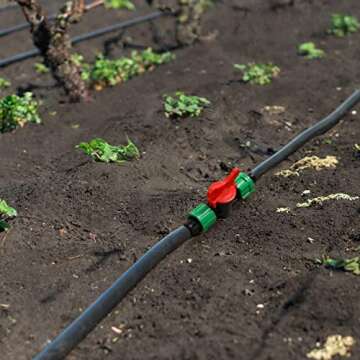 Drip Irrigation Shut off Valve 1/2 Inch Universal Drip Irrigation Tubing Coupling Valve Connector Locking Fitting Compatible with 16 to 17 mm Drip Tape Tubing Sprinkler System (12 Pieces)