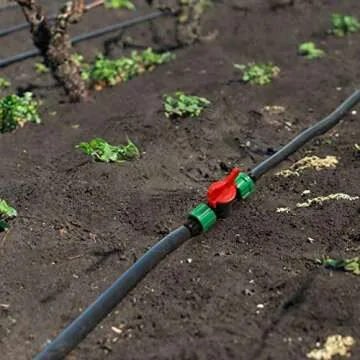 Drip Irrigation Shut off Valve 1/2 Inch Universal Drip Irrigation Tubing Coupling Valve Connector Locking Fitting Compatible with 16 to 17 mm Drip Tape Tubing Sprinkler System (12 Pieces)