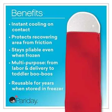 TendHer Reusable Perineal Ice Packs for Postpartum & Hemorrhoid Pain Relief, Hot and Cold Packs for Women After Pregnancy or Delivery, Pack of 2 Gel Pads Plus 5 Washable Sleeves