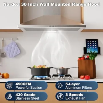 Nardea 30 Inch Range Hood with 450 CFM Powerful Suction