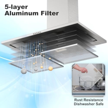 Nardea 30 Inch Range Hood with 450 CFM Powerful Suction