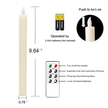 DRomance Flameless Taper Candles with Remote & Timer