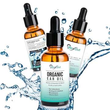 Natural Mullein Ear Wax Removal Oil & Cleaner with Garlic | Pain & Earache Drops | Earwax Softener, ...