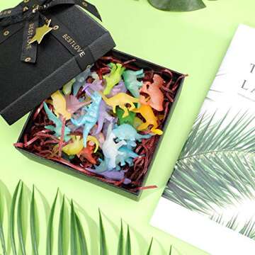 Skylety 32 Pcs Glow in Dark Mini Dinosaur Figures Dinosaur Cupcake Toppers Birthday Party Favors Supplies for Easter Eggs Fillers Goodie Bags Stuffers Piñata Fillers Classroom Prizes Treasure Box