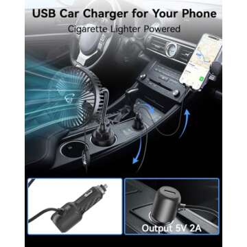 ASKPULION 12V Car Fan for Dogs, SUVs, and Cars