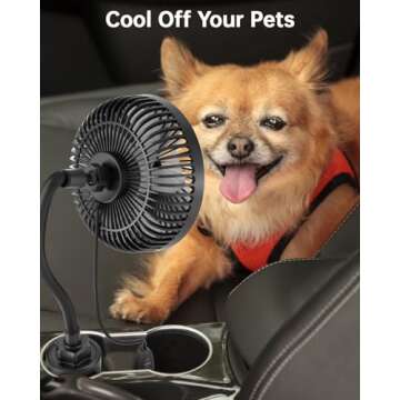 ASKPULION 12V Car Fan for Dogs, SUVs, and Cars