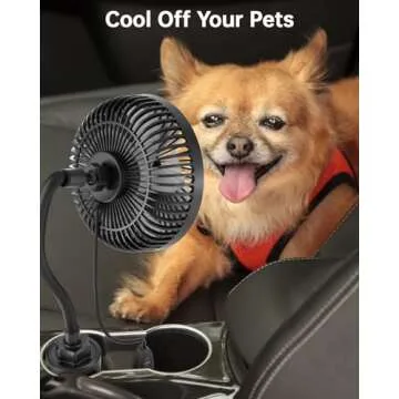 ASKPULION 12V Car Fan for Dogs, SUVs, and Cars