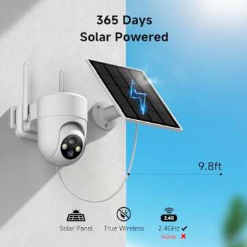 Oculview 2K Solar Security Cameras Wireless Outdoor, 2PCS Outdoor Camera Wireless with 360° View, C...