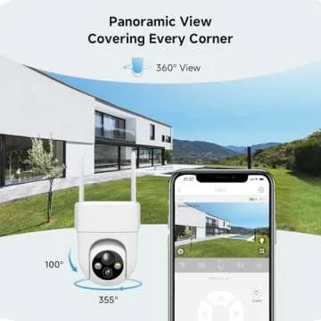 Oculview 2K Solar Security Cameras Wireless Outdoor, 2PCS Outdoor Camera Wireless with 360° View, Cameras for Home Security with Color Night Vision/2-Way Audio, 2.4GHz Wi-Fi Only
