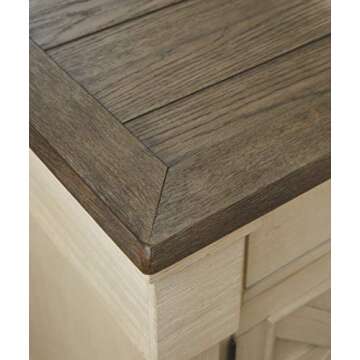 Signature Design by Ashley Bolanburg Farmhouse 5 Drawer Chest with Dovetail Construction, Antique White, Weathered Gray