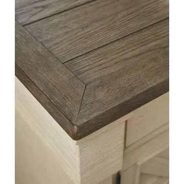 Signature Design by Ashley Bolanburg Farmhouse 5 Drawer Chest with Dovetail Construction, Antique White, Weathered Gray