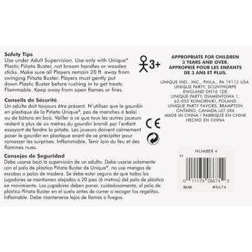 Colorful Number 4 Pinata for Party Fun and Games