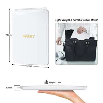 WEILY Portable Travel Makeup Mirror with 72 LED Lights